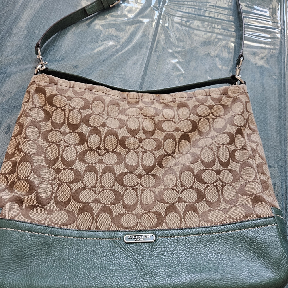 Coach Tan and Green Women's Bag